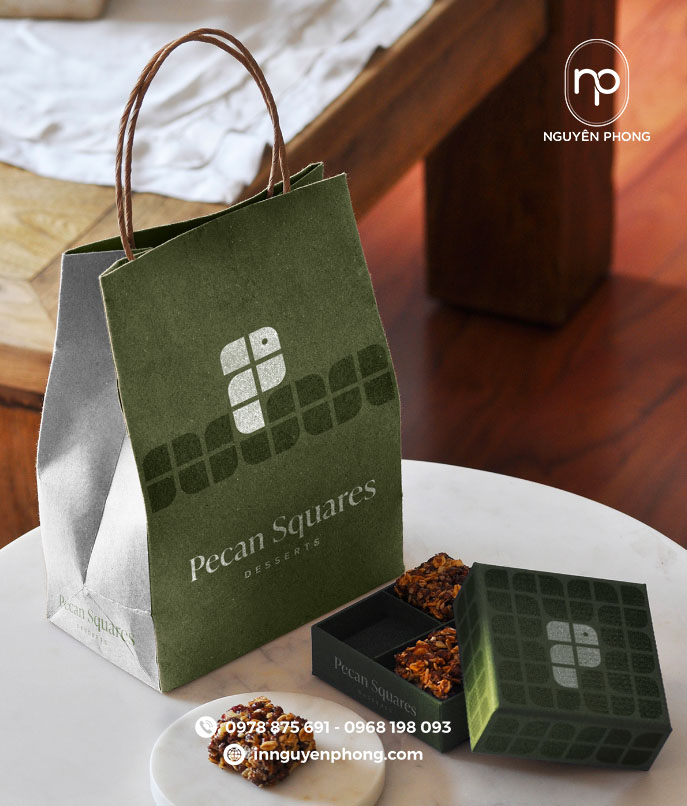 Mẫu túi giấy đựng cà phê in logo 